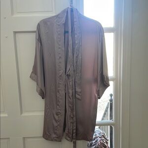 Silky Taupe Kimono Robe